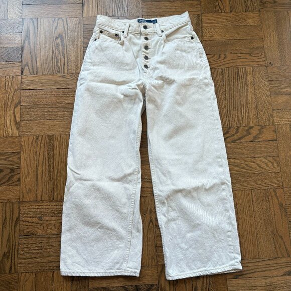 Polo Ralph Lauren High-Rise Wide-Leg Cropped Jeans - Picture 1 of 5